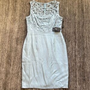 Adrianna Pappel Blue Lace Top Sheath Dress, Size 10, NWT